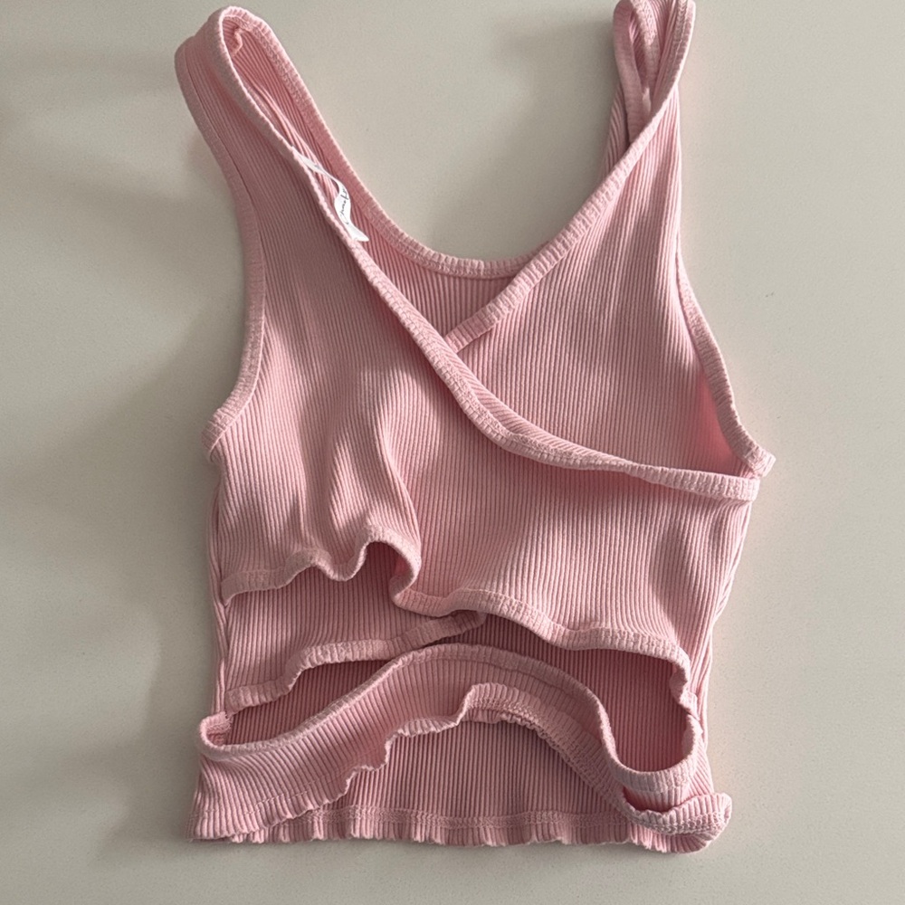 Pink Ribbed Crop Top - Picture 2 of 2